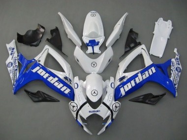 Beste Suzuki GSXR 600 / GSXR 750 Motorrad Verkleidung 2006-2007 - Weiss Blau Jordan