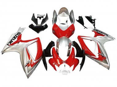 Beste Suzuki GSXR 600 / GSXR 750 Motorrad Verkleidung 2006-2007 - Silber Rot Schwarz