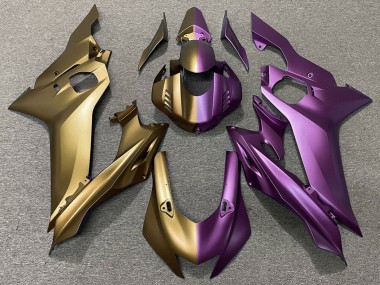 Beste Yamaha YZF R6 Motorrad Verkleidung 2017-2025 - Matt Gold Lila Geteiltes