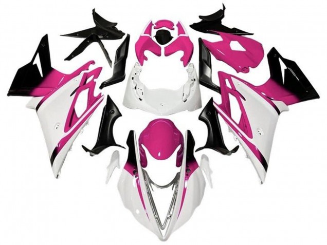 Beste Triumph Daytona 675 Triple Motorrad Verkleidung 2013-2016 - Weiss Rosa Glanzendes Schwarz