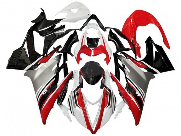 Beste Triumph Daytona 675 Triple Motorrad Verkleidung 2013-2016 - Weiss Rot Silber Glanzendes Schwarz