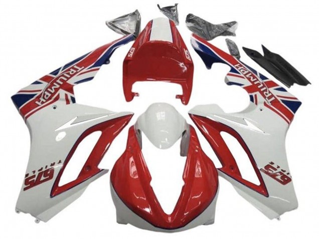 Beste Triumph Daytona 675 Triple Motorrad Verkleidung 2009-2012 - Weiss Rot