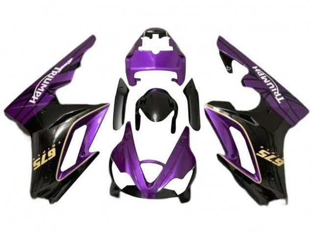 Beste Triumph Daytona 675 Triple Motorrad Verkleidung 2009-2012 - Lila Gold Glanzendes Schwarz