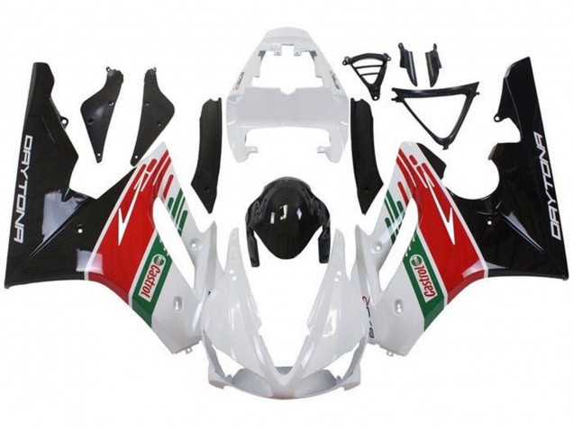 Beste Triumph Daytona 675 Triple Motorrad Verkleidung 2009-2012 - Weiss Rot Grun Glanzendes Schwarz Castrol