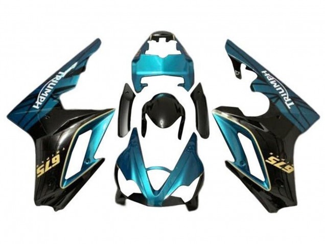 Beste Triumph Daytona 675 Triple Motorrad Verkleidung 2009-2012 - Blau Grun Blau Glanzendes Schwarz
