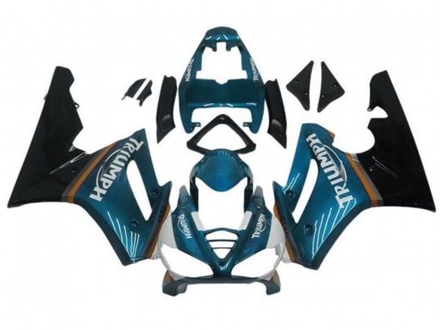 Beste Triumph Daytona 675 Triple Motorrad Verkleidung 2009-2012 - Blau Grun Blau Glanzendes Schwarz