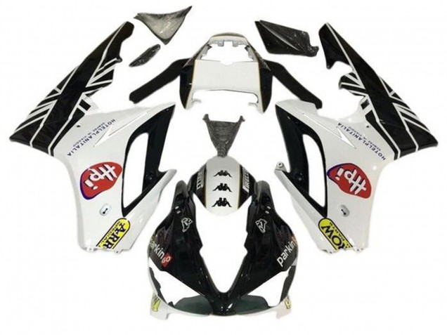 Beste Triumph Daytona 675 Triple Motorrad Verkleidung 2009-2012 - Weiss Glanzendes Schwarz HPi