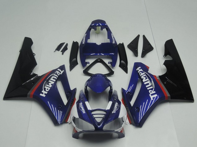 Beste Triumph Daytona 675 Triple Motorrad Verkleidung 2009-2012 - Blau Rot Glanzendes Schwarz