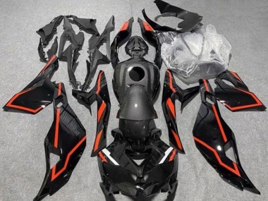Beste Kawasaki ZX4R ZX-4RR Motorrad Verkleidung 2019-2025 - Kunst Carbonfaser Schwarz Rot