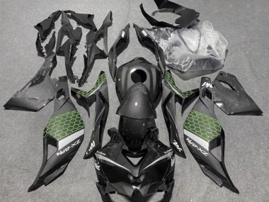 Beste Kawasaki ZX4R ZX-4RR Motorrad Verkleidung 2019-2025 - Kunst Carbonfaser Grun Grau