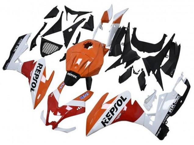 Beste Aprilia RS4 50 125 Motorrad Verkleidung 2012-2018 - Orange Weiss Rot Glanzendes Schwarz Repsol