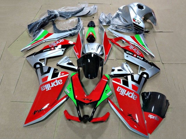 Beste Aprilia RS4 50 125 Motorrad Verkleidung 2012-2018 - Silber Rot Grun Glanzendes Schwarz
