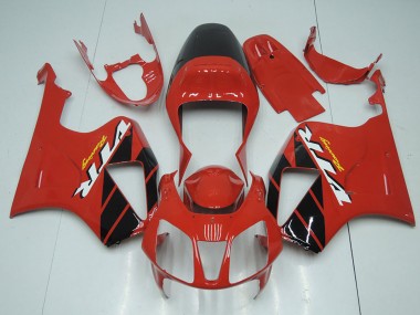 Beste Honda VTR1000 Motorrad Verkleidung Kit 2000-2006 - Rot Glanzendes Schwarz Streifen