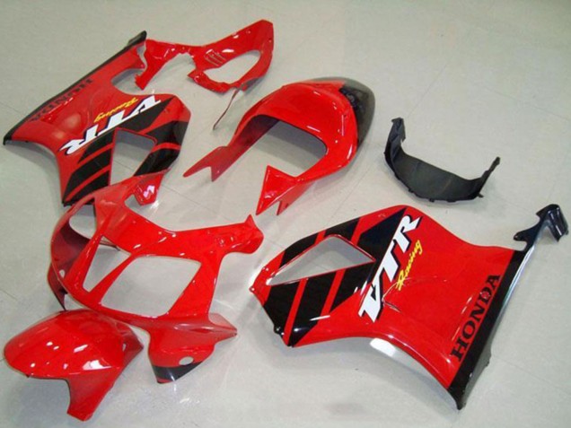 Beste Honda VTR1000 Motorrad Verkleidung 2000-2006 - Rot Schwarz Streifen
