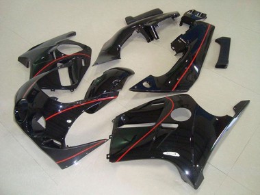 Beste Honda CBR250RR MC19 Motorrad Verkleidung 1988-1989 - Glanzendes Schwarz Rot Linie