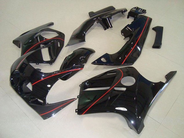 Beste Honda CBR250RR MC19 Motorrad Verkleidung 1988-1989 - Glanzendes Schwarz Rot Linie