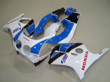Beste Honda CBR250RR MC19 Motorrad Verkleidung 1988-1989 - Weiss Hellblau Glanzendes Schwarz