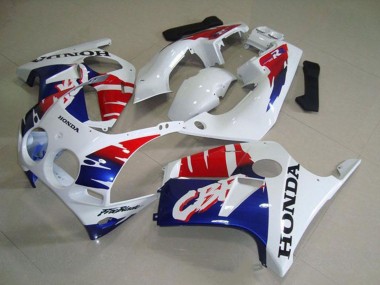 Beste Honda CBR250RR MC19 Motorrad Verkleidung 1988-1989 - Weiss Rot Blau