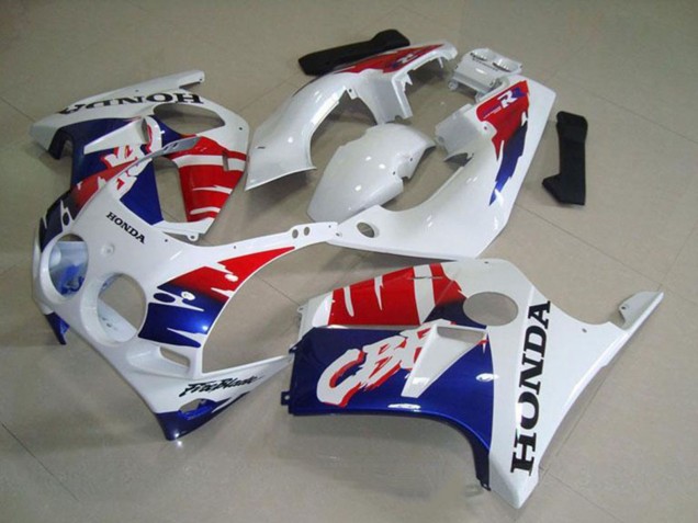 Beste Honda CBR250RR MC19 Motorrad Verkleidung 1988-1989 - Weiss Rot Blau