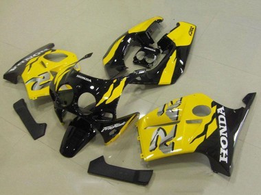 Beste Honda CBR250RR MC19 Motorrad Verkleidung 1988-1989 - Gelb Glanzendes Schwarz