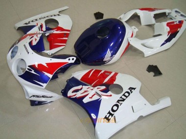 Beste Honda CBR250RR MC22 Motorrad Verkleidung 1990-1998 - Weiss Rot Blau