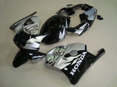 Beste Honda CBR250RR MC22 Motorrad Verkleidung 1990-1998 - Silber Glanzendes Schwarz