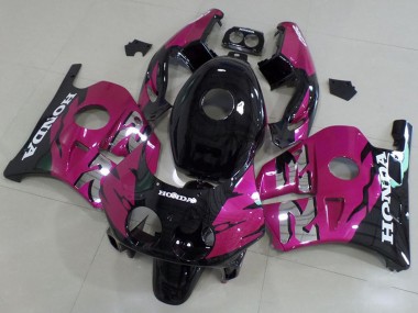 Beste Honda CBR250RR MC22 Motorrad Verkleidung Kit 1990-1998 - Rosa Glanzendes Schwarz