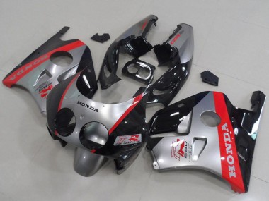 Beste Honda CBR250RR MC22 Motorrad Verkleidung 1990-1998 - Silber Rot Glanzendes Schwarz