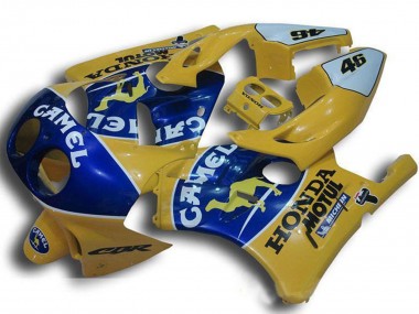 Beste Honda CBR250RR MC22 Motorrad Verkleidung 1990-1998 - Gelb Blau Kamel Motul