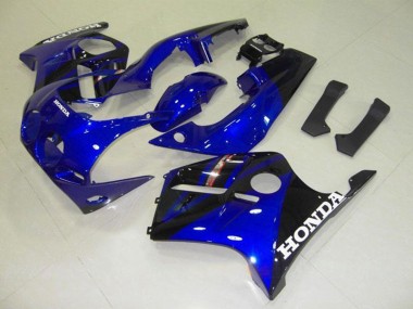 Beste Honda CBR250RR MC22 Motorrad Verkleidung 1990-1998 - Blau Glanzendes Schwarz Weiss Aufkleber