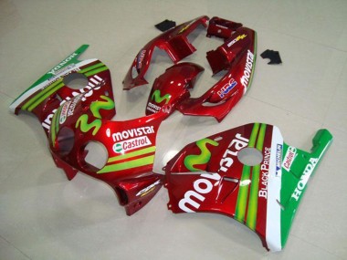 Beste Honda CBR250RR MC22 Motorrad Verkleidung 1990-1998 - Rot Weiss Grun MoviStar