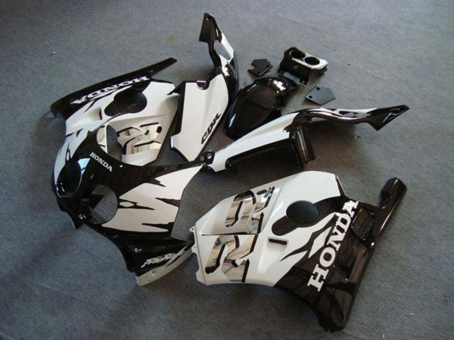Beste Honda CBR250RR MC22 Motorrad Verkleidung 1990-1998 - Weiss Glanzendes Schwarz