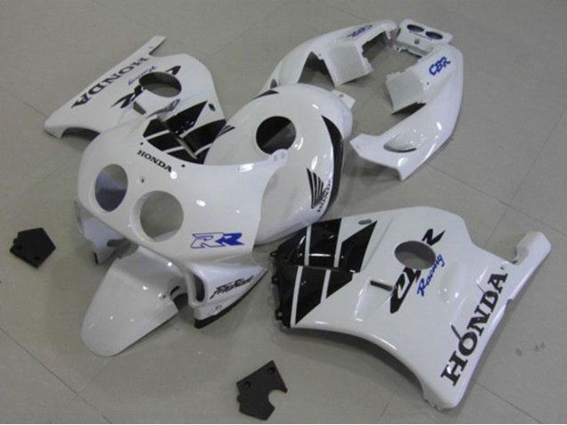 Beste Honda CBR250RR MC22 Motorrad Verkleidung 1990-1998 - Weiss Glanzendes Schwarz