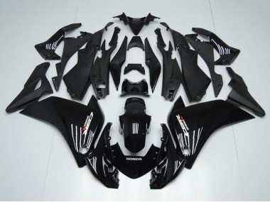 Beste Honda CBR250RR Motorrad Verkleidung 2011-2015 - Glanzendes Schwarz Matt Schwarz