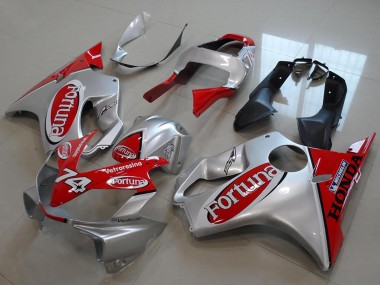 Beste Honda CBR600 F4i Motorrad Verkleidung 2001-2003 - Silber Rot Fortuna