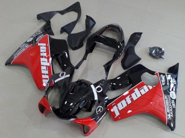 Beste Honda CBR600 F4i Motorrad Verkleidung 2001-2003 - Glanzendes Schwarz Rot Weiss Jordan