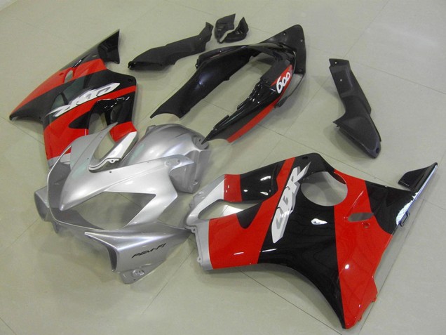 Beste Honda CBR600 F4i Motorrad Verkleidung 2004-2007 - Silber Rot Glanzendes Schwarz