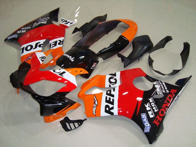 Beste Honda CBR600 F4i Motorrad Verkleidung 2004-2007 - Orange Weiss Rot Glanzendes Schwarz Repsol
