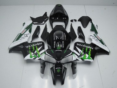 Beste Honda CBR600RR Motorrad Verkleidung 2005-2006 - Glanzendes Schwarz Weiss Grun Monster