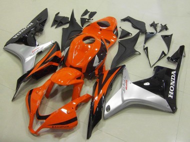 Beste Honda CBR600RR Motorrad Verkleidung 2007-2008 - Silber Orange Glanzendes Schwarz