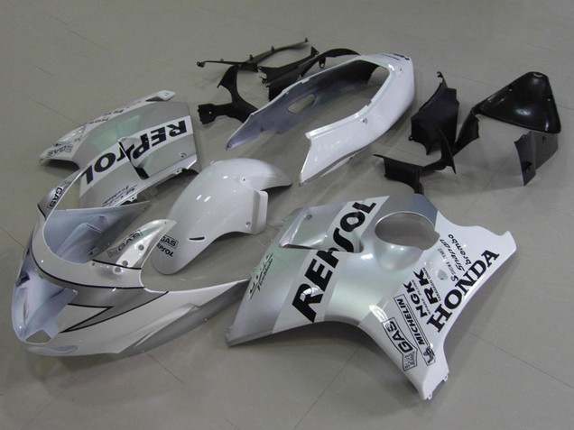Beste Honda CBR1100XX Blackbird Motorrad Verkleidung 1996-2007 - Weiss Schwarz Repsol
