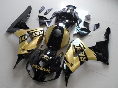 Beste Honda CBR1000RR Motorrad Verkleidung 2006-2007 - Glanzendes Schwarz Gold Repsol