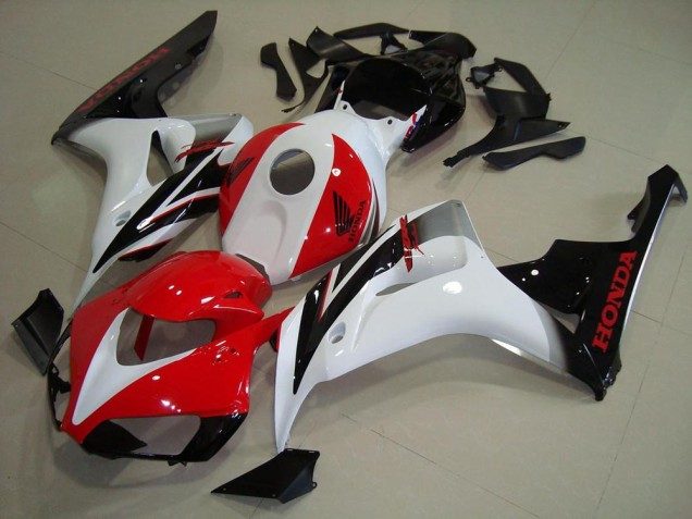 Beste Honda CBR1000RR Motorrad Verkleidungen Kit 2006-2007 - Weiss Rot Glanzendes Schwarz