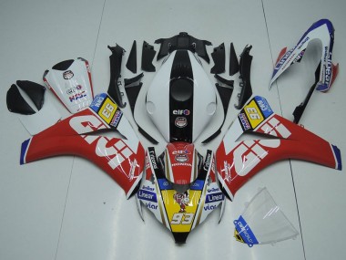 Beste Honda CBR1000RR Motorrad Verkleidung 2008-2011 - Weiss Rot Gelb Schwarz Givi 93