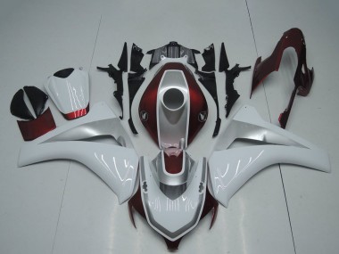 Beste Honda CBR1000RR Motorrad Verkleidung 2008-2011 - Weiss Silber Kastanienbraun Rot