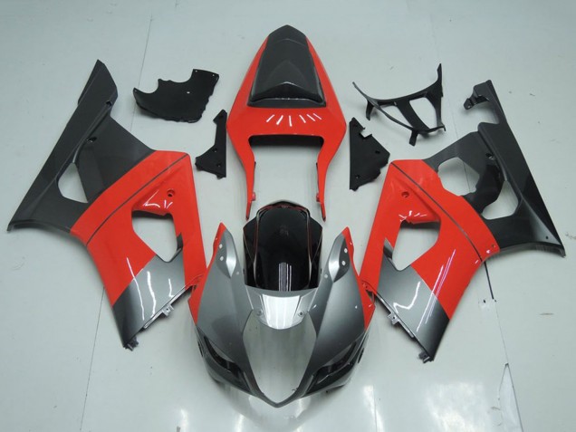 Beste Suzuki GSXR 1000 Motorrad Verkleidung 2003-2004 - Rot Silber Schwarz