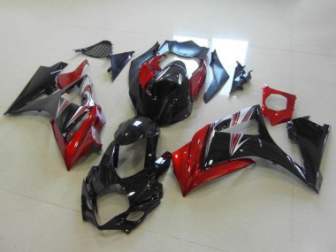 Beste Suzuki GSXR 1000 Motorrad Verkleidung 2007-2008 - Rot Glanzendes Schwarz Kein Aufkleber