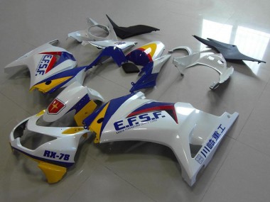 Beste Kawasaki ZX250R Motorrad Verkleidung 2008-2012 - Weiss Gelb Blau Rot EFSF RX-78