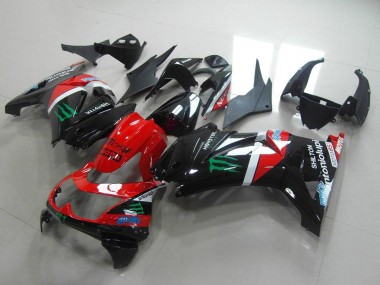 Beste Kawasaki ZX250R Motorrad Verkleidung 2008-2012 - Glanzendes Schwarz Rot Weiss Grun Monster Motul