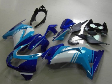 Beste Kawasaki ZX250R Motorrad Verkleidung 2008-2012 - Hellblau Weiss Dunkel Blau